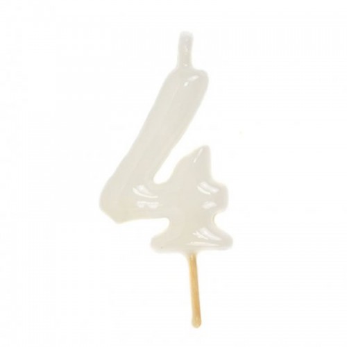 Vela Número 4 Branco